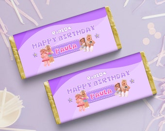 Roblox Girl Chocolate Wrapper Printable, Roblox Girl Chocolate Bar Wrappers, Roblox Candy Bar ...