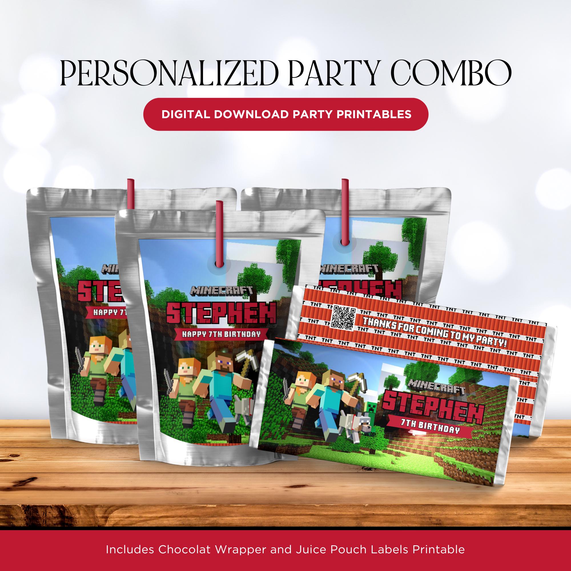 Personalized Minecraft Favor Set