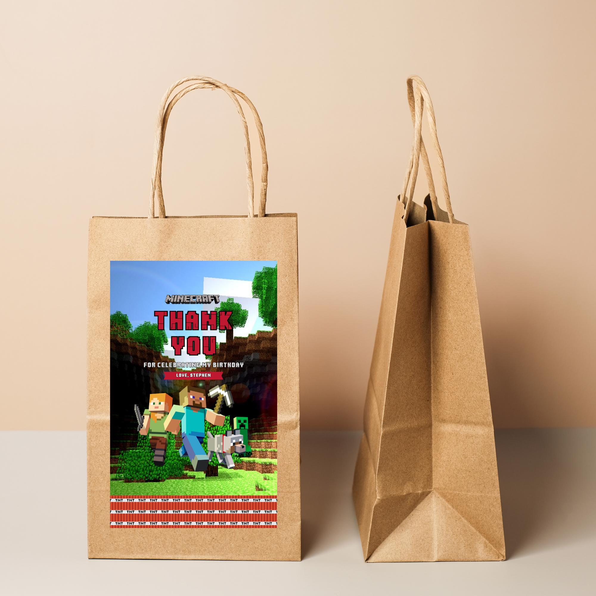 Minecrafter Gift Bag Label Printable