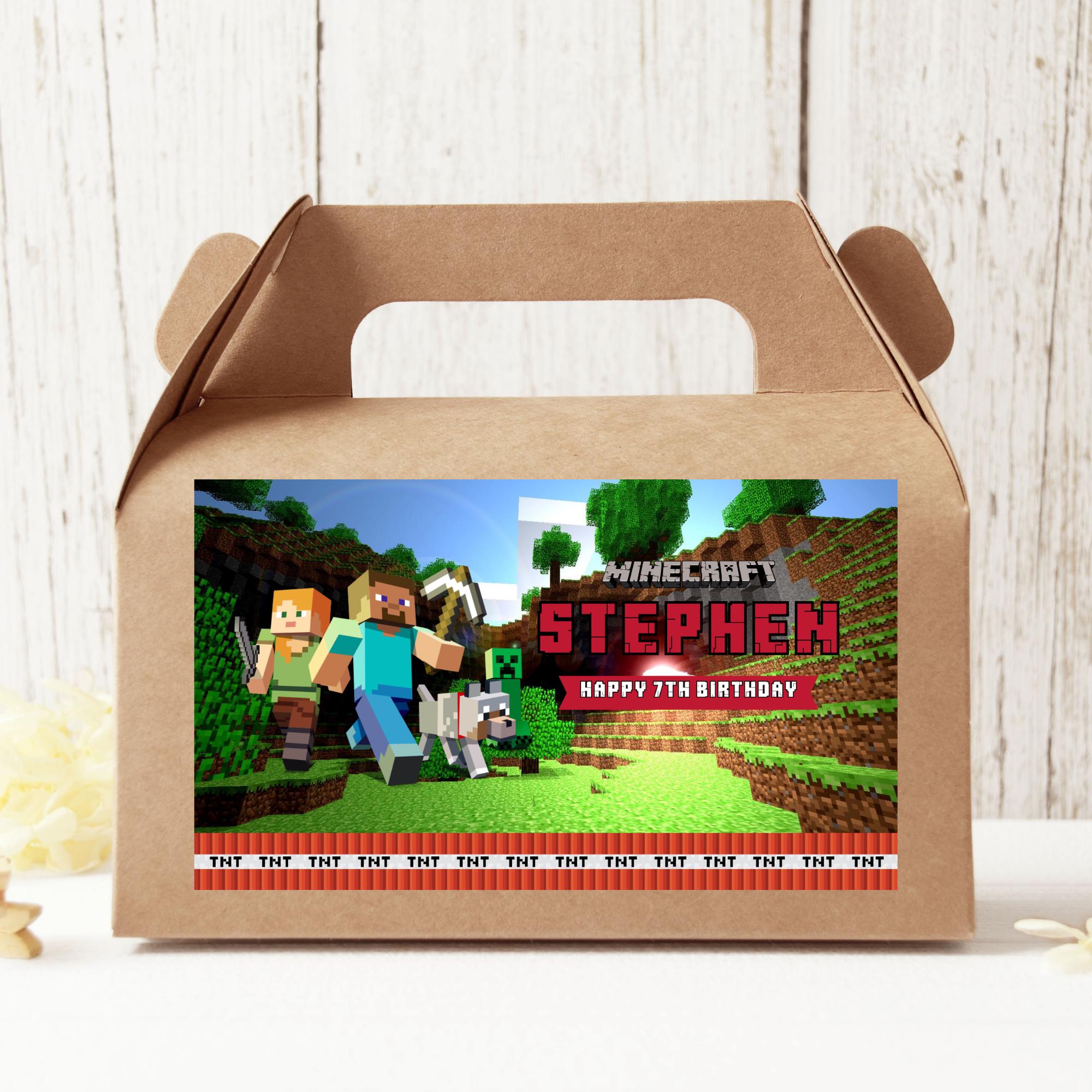 Minecraft Party Box Label