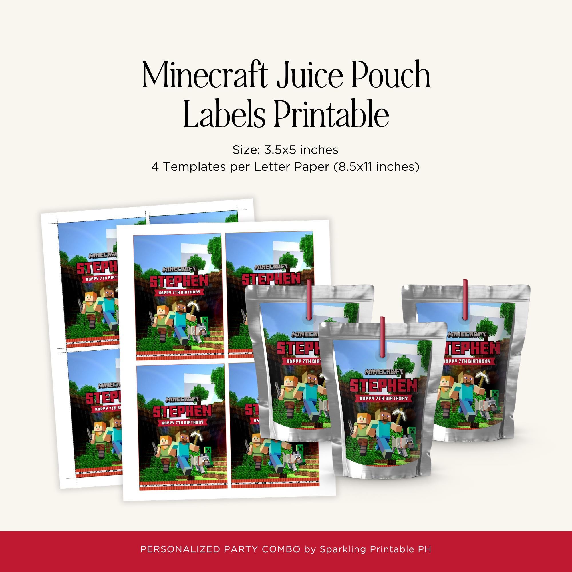 Personalized Minecraft Favor Set