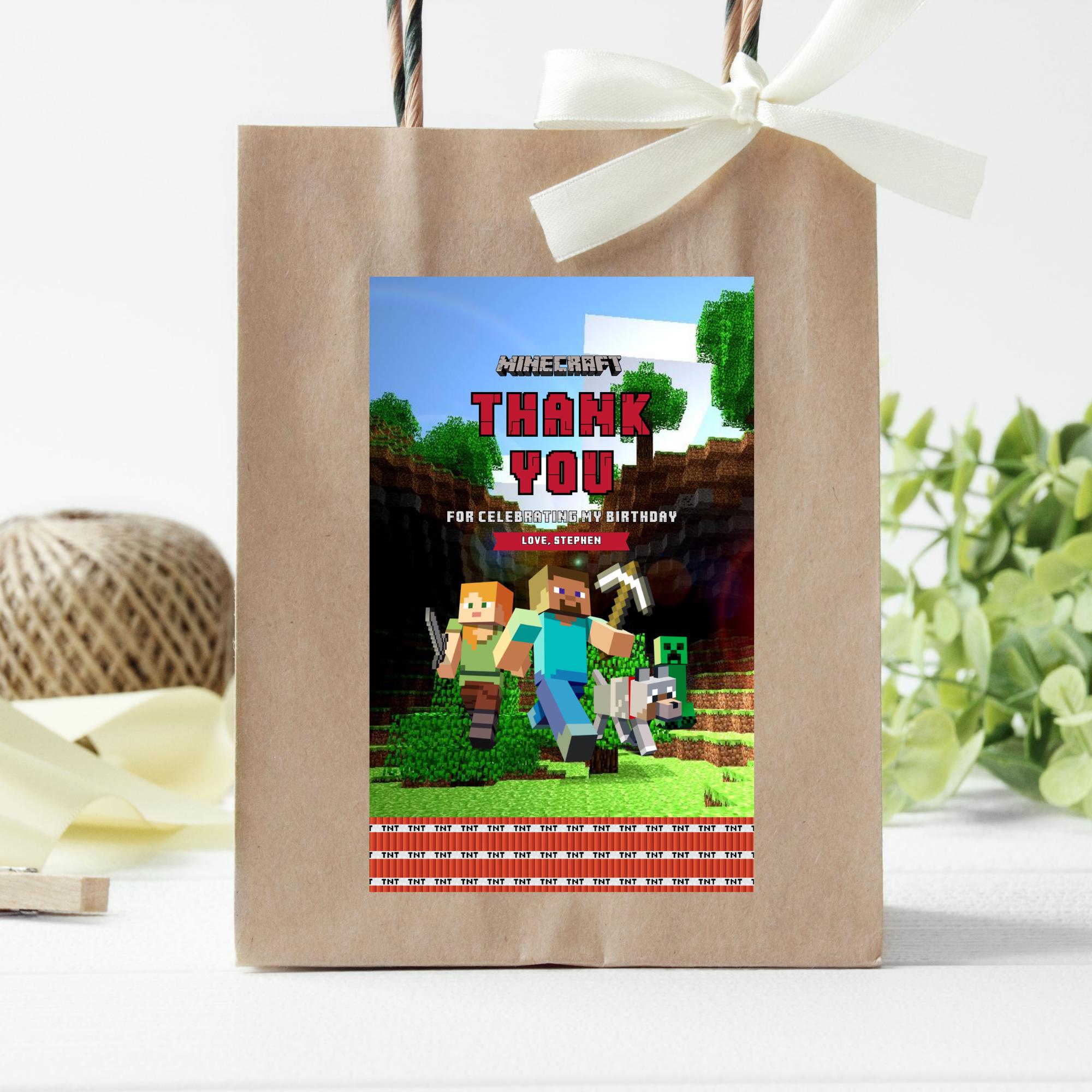 Minecrafter Gift Bag Label Printable
