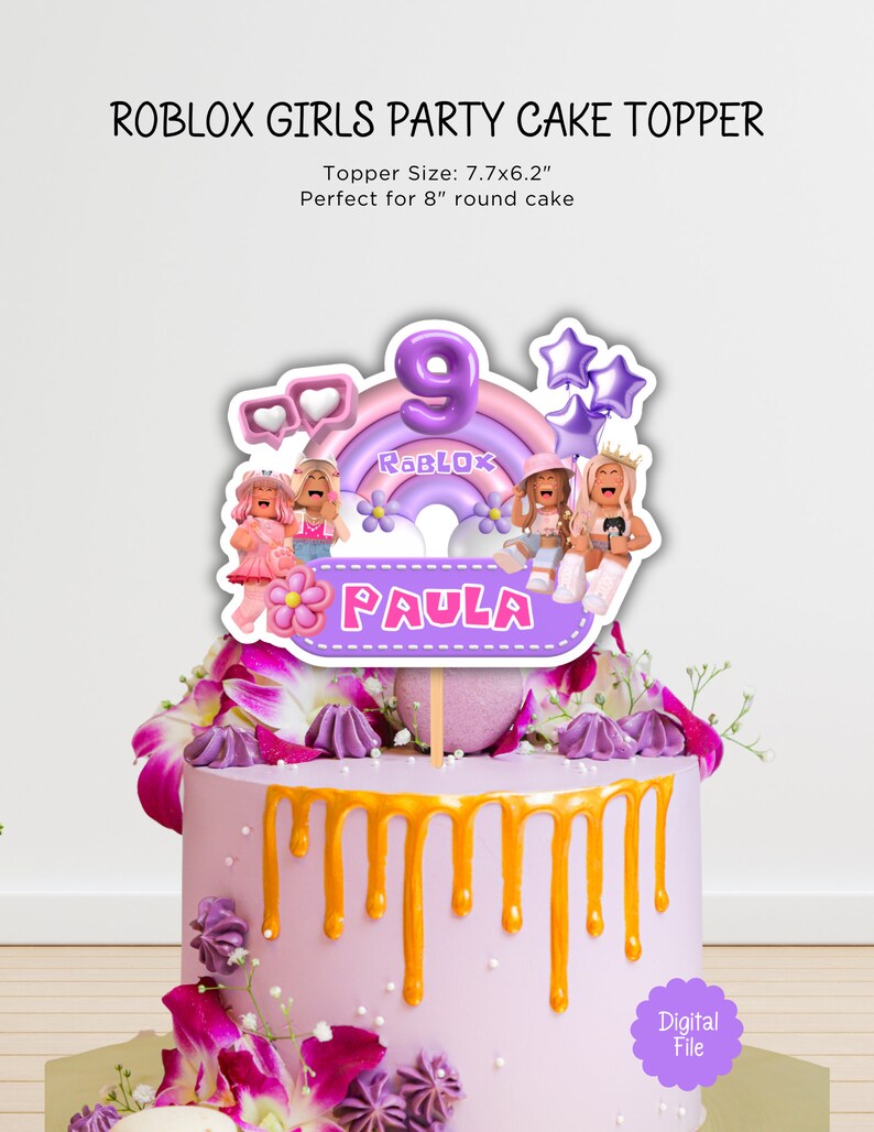 Roblox Girls Party Cake Topper Printable, Free 12 Pcs Roblox Girls ...
