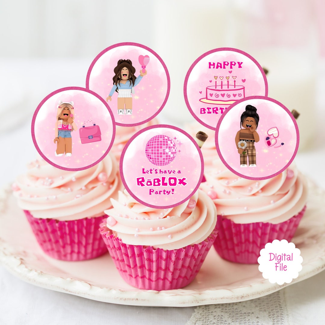Roblox Girl Cupcake Topper Printable, Girl Roblox Cupcake Toppers, Roblox Cupcake Topper for ...