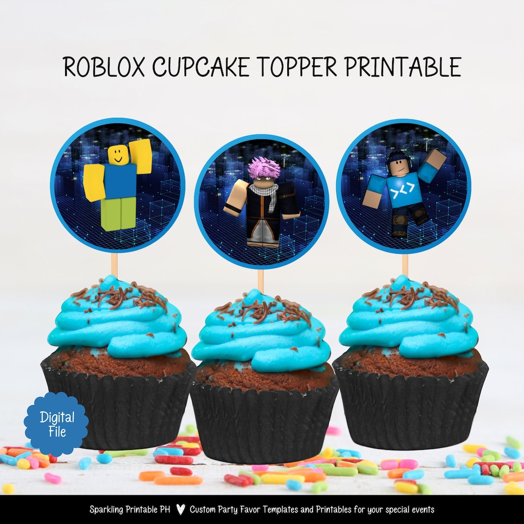 Roblox Cupcake Topper Printable, Roblox Cupcake Toppers, Roblox Cupcake ...