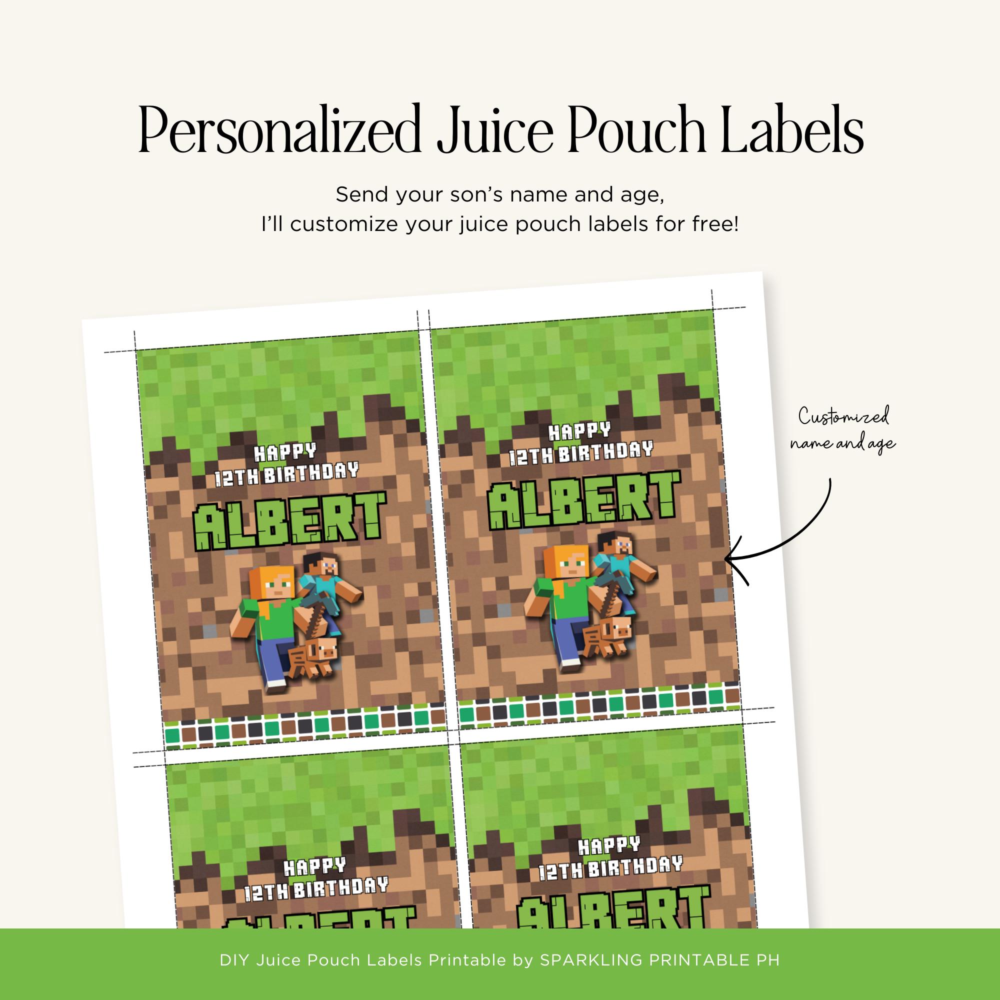 Juice Tags for Birthday