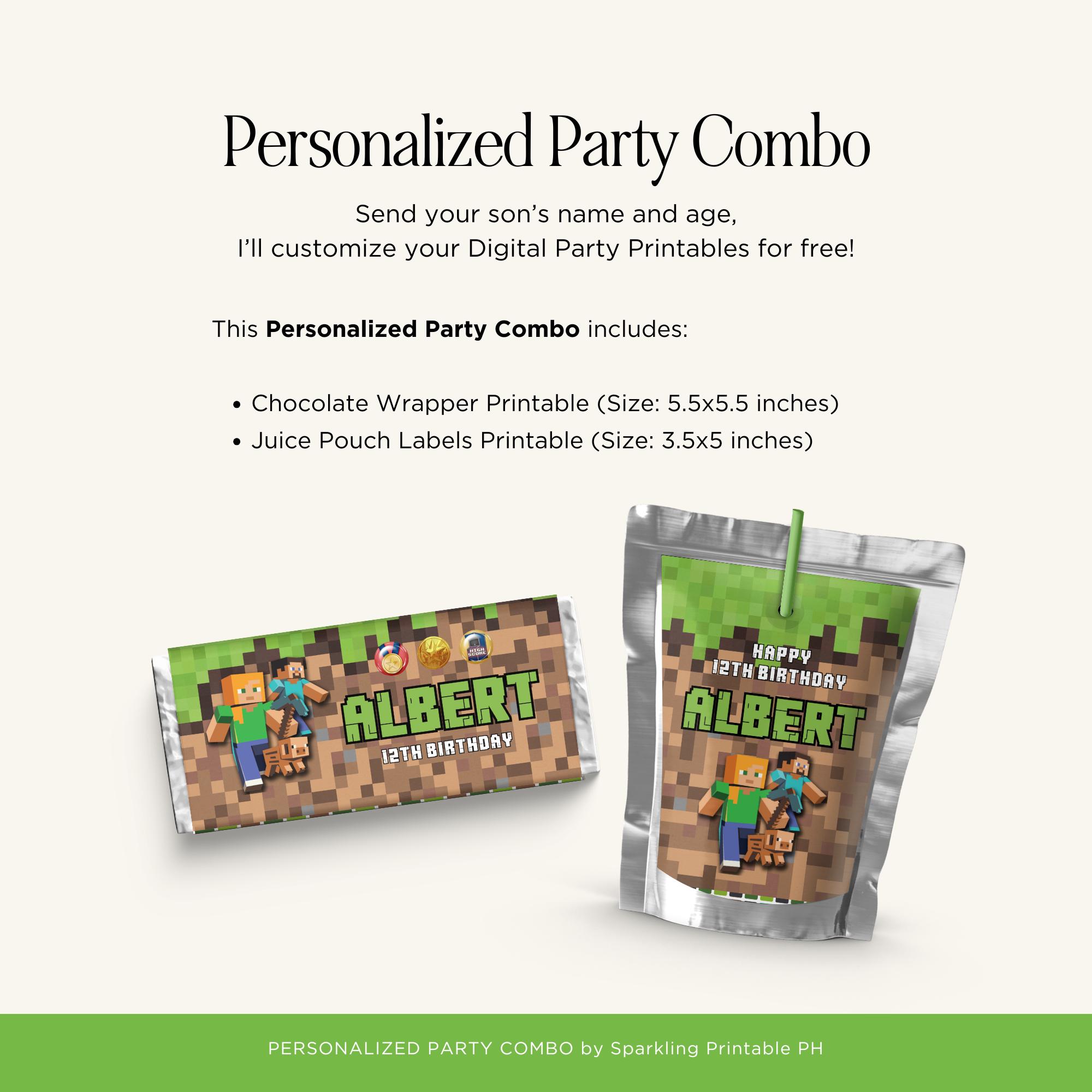 Chocolate Wrapper + Juice Labels (Personalized)