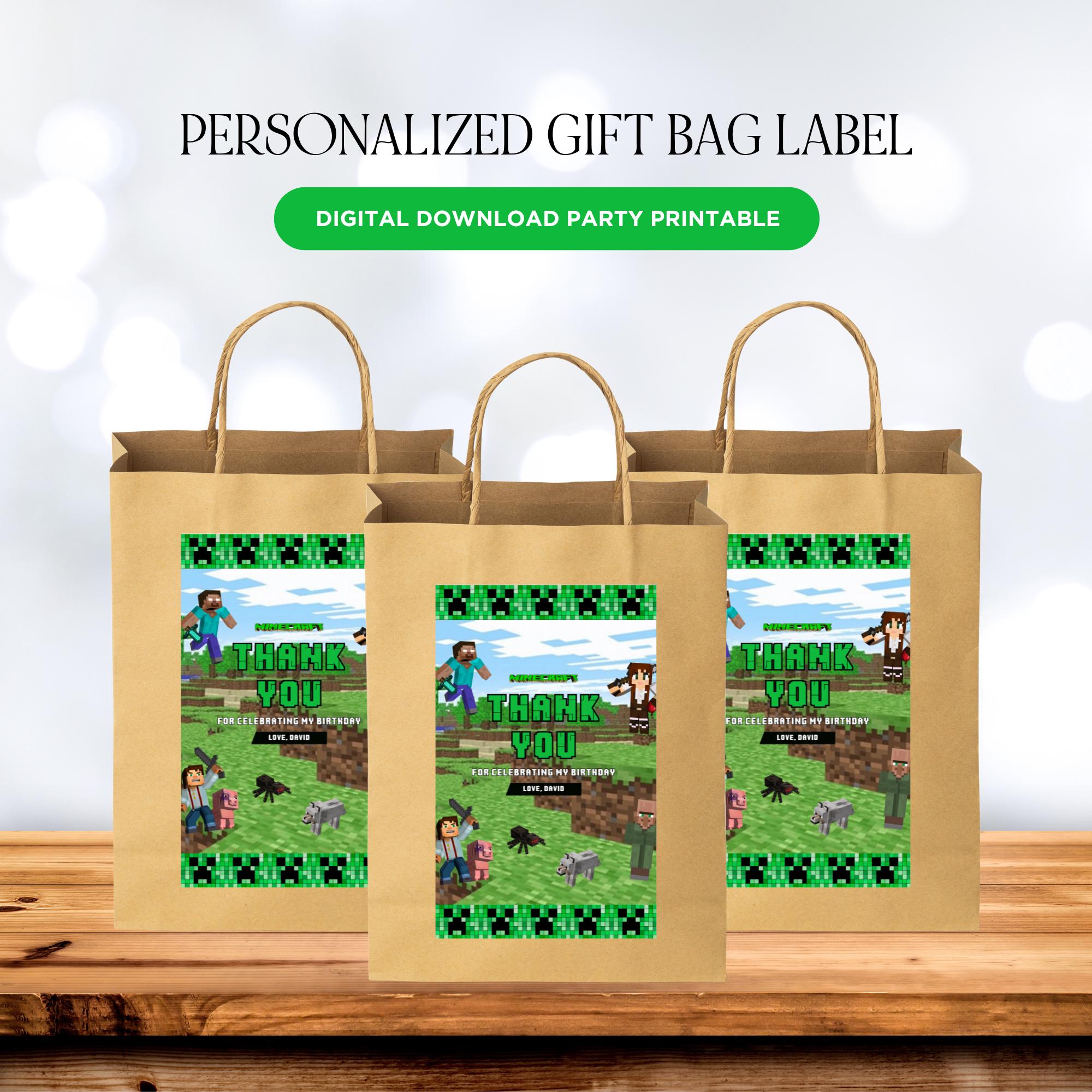 Minecrafter Gift Bag Label Printable (Repeat)