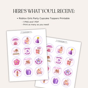 Roblox Girls Party Cupcake Toppers Printable, Roblox Girls Cupcake ...