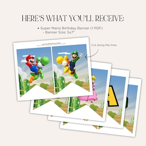 Super Mario Birthday Banner Printable, Super Mario Brothers Banners Printable, Super Mario Bros ...