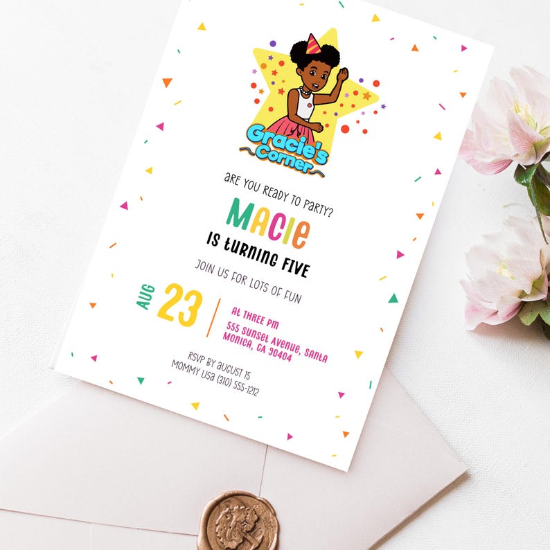 Gracies Corner Invitation Printable Gracies Corner Party Invitation Gracies Corner Invitation Printable Gracies Corner Party Invitation