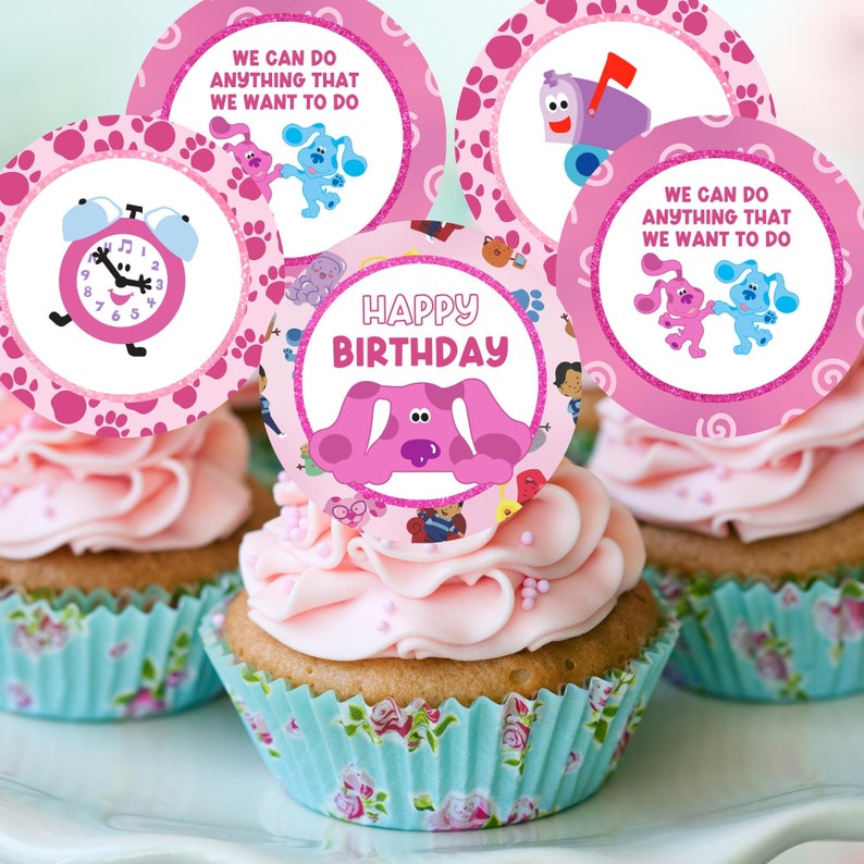 Blues Clues Magenta Cupcake Topper Printable, Magenta Cupcake Toppers ...