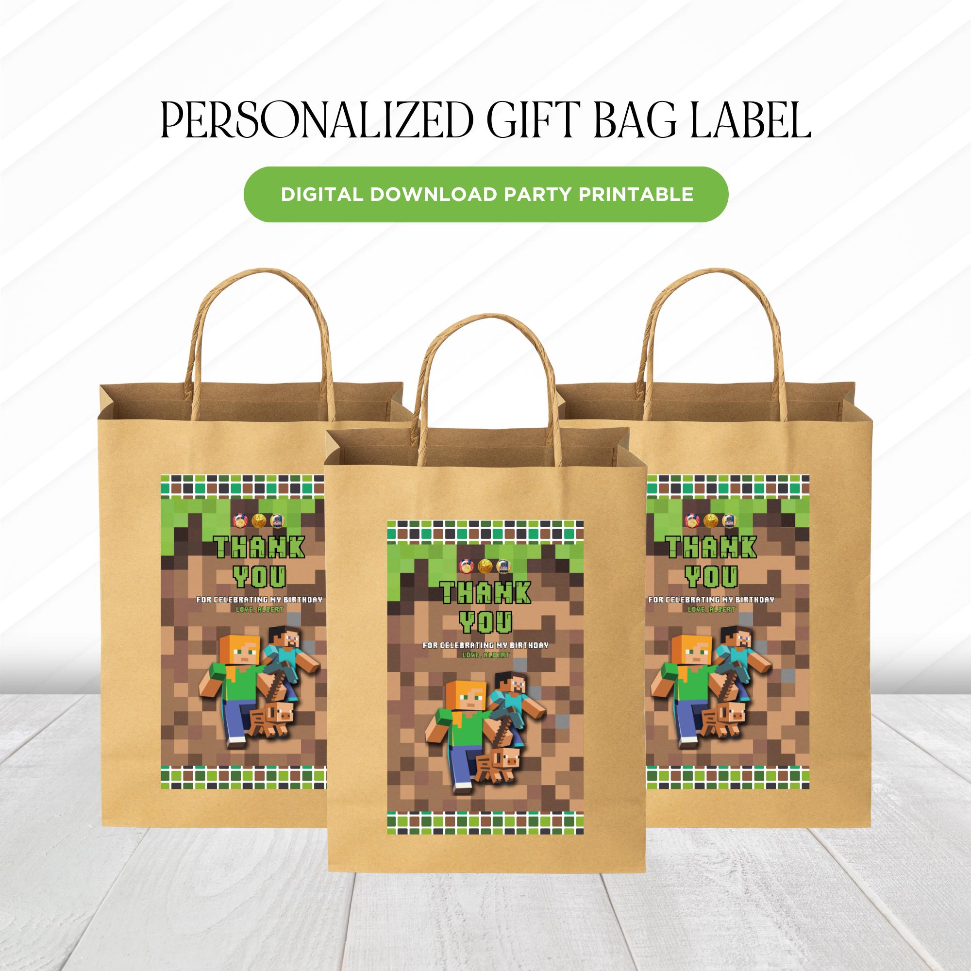 Minecrafter Gift Bag Label Printable (Duplicate)