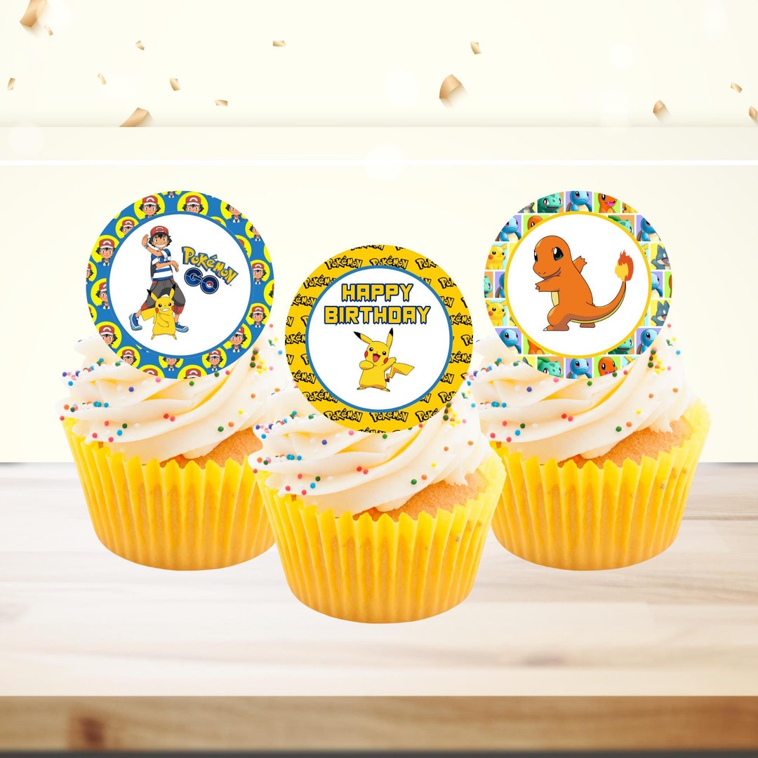 Pokemon Cupcake Toppers Printable, Pokemon Ball Cupcake Topper, Pokemon ...