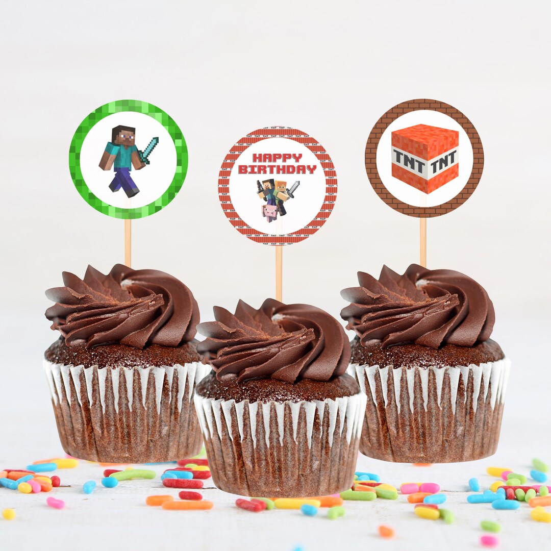 Minecrafter Cupcake Toppers Printable, Gamer Cupcake Topper, Printable ...