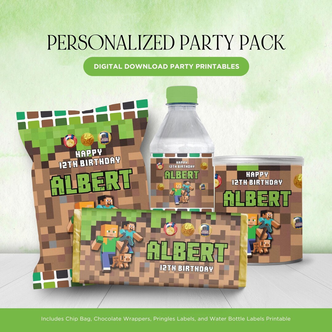Minecrafter Birthday Party Printables, Minecrafter Digital Party Kit ...