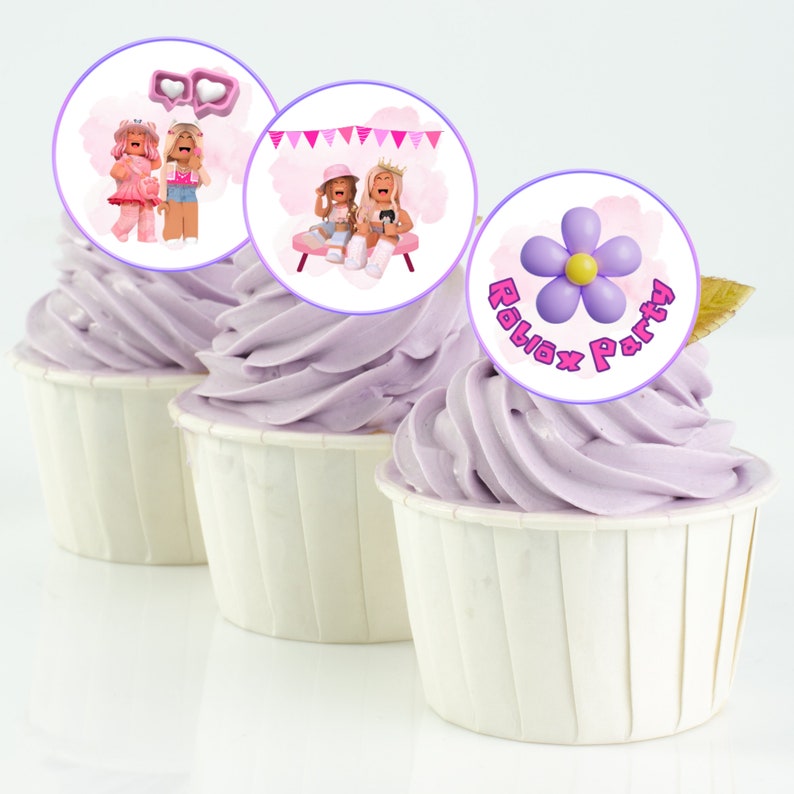 Roblox Girls Party Cupcake Toppers Printable, Roblox Girls Cupcake ...