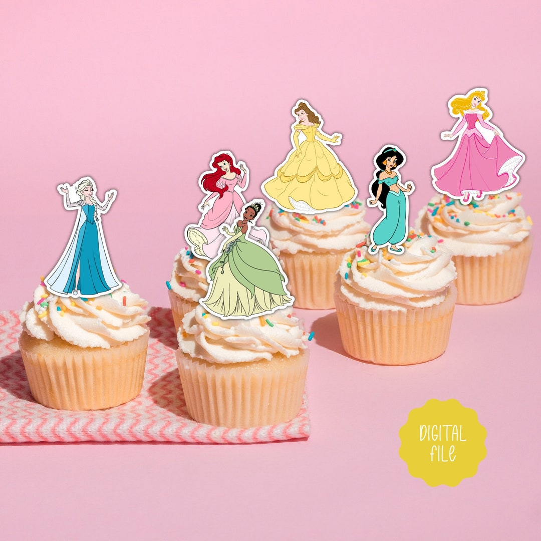 Princess Cupcake Toppers Printable, Princess Cupcake Toppers PNG ...
