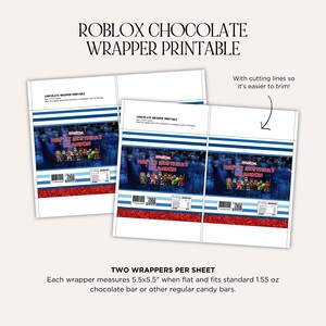 Roblox Chocolate Bar Wrapper Printable, Roblox Chocolate Bar Wrappers, Roblox Party Candy ...