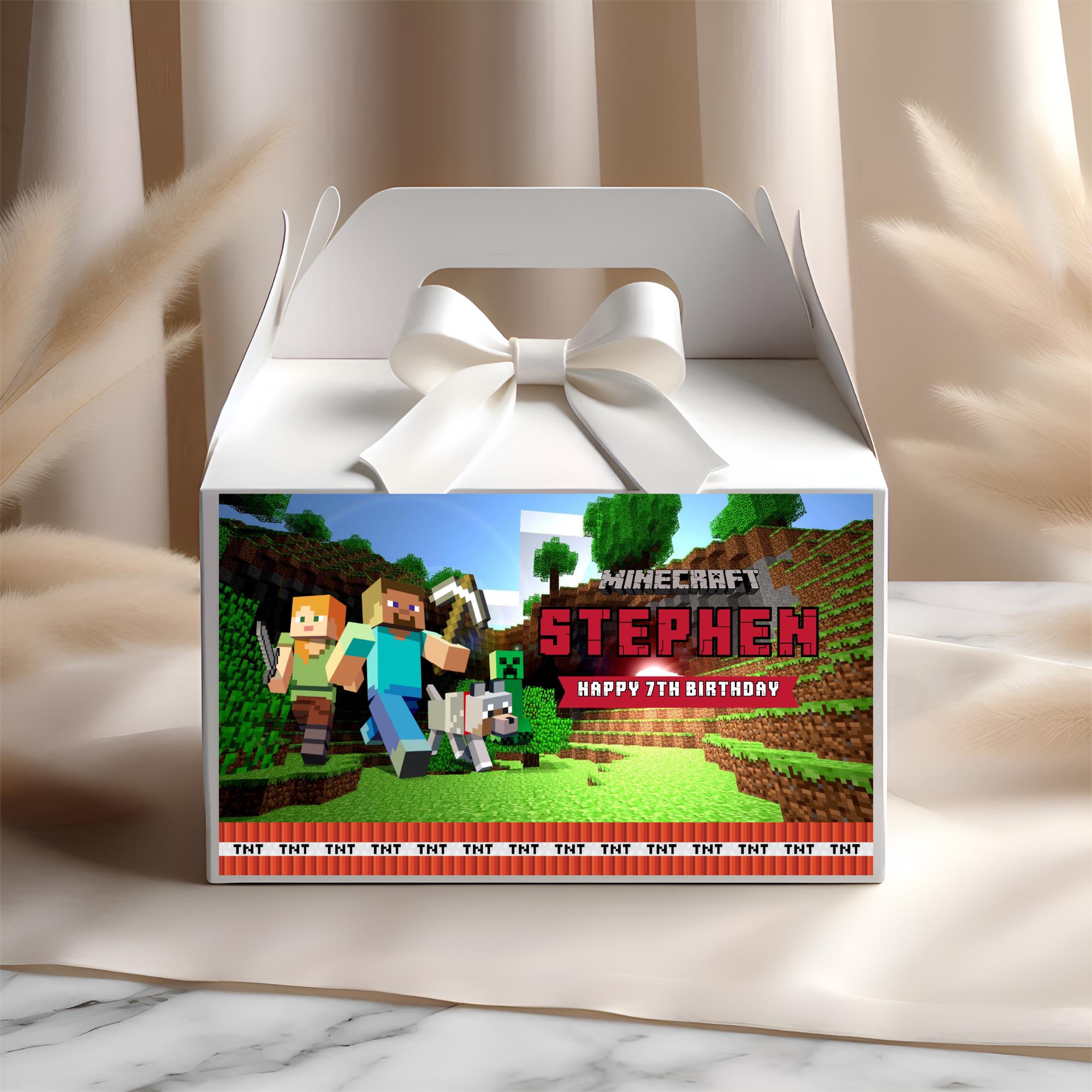 Minecraft Party Box Label