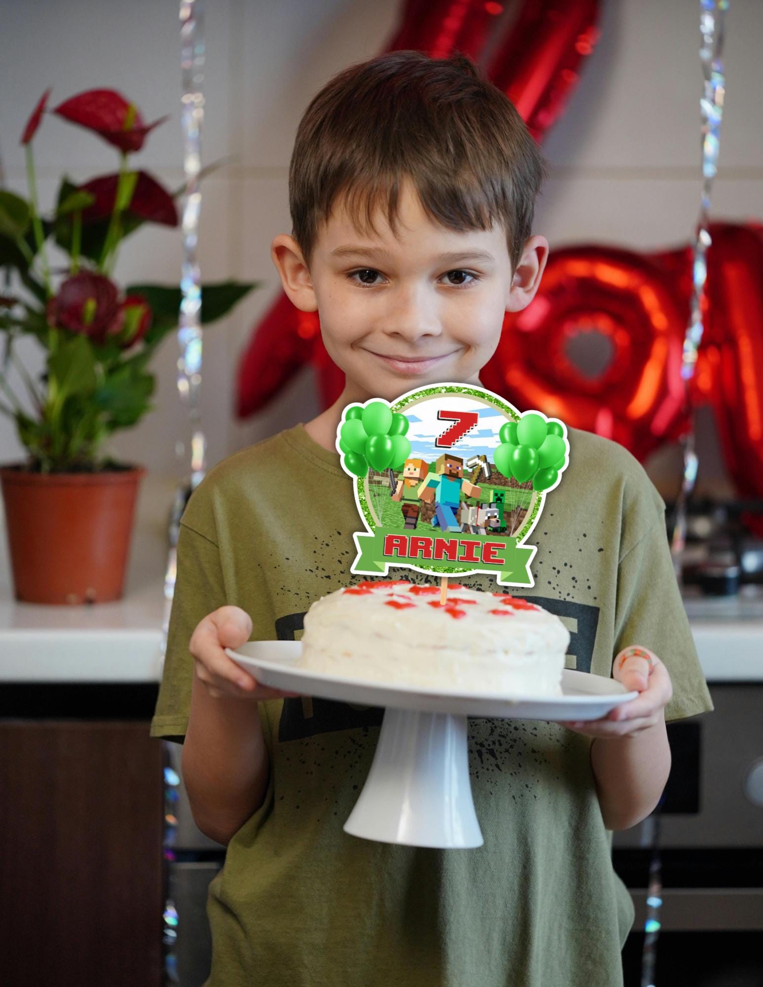 Personalized Minecraft Cake Topper Printable