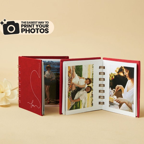 PHOTOS INCLUDED! Mini Photo Album with 40 Photos, Gift for Lover. Pocket Size Photo Album, Anniversary Gifts,  Photocard Album