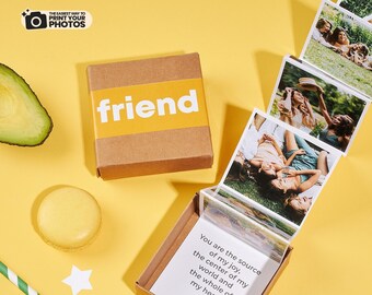 Best Friend Birthday Box, Friend Group Gifts Photo Album, Custom Photo Album, Pull Out Photo Album Best Friend Portrait, Mini Photo Prints