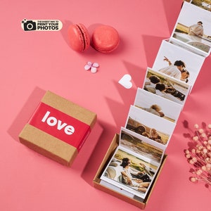 LOVE! Valentines Day Photo Album, Pull Out Photo Album Anniversary Gift for Her, Mini Photo Prints, Gift for Lover, Valentines Day Gift