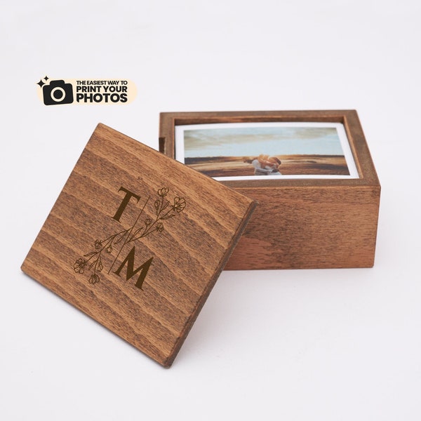 Boîte souvenir en bois personnalisée, en cadeau souvenir, impression photo, boîte souvenir photo personnalisée, grande boîte souvenir, en souvenir d'amour, cadeau pour amoureux