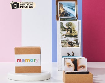 Pull Out Photo Memory Box, Craft Photo Box, Personalized Photo Gifts, Photo Keepsake Box, Accordion Photo Memory Album, Mini Photo Prints