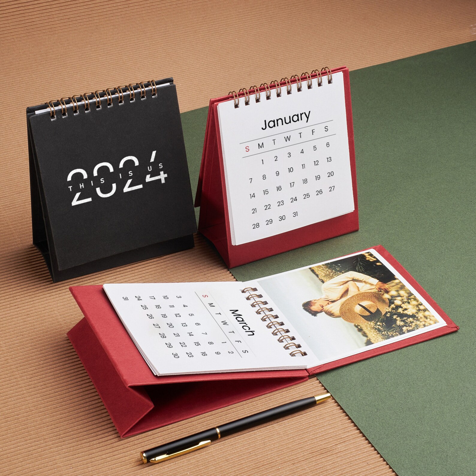2024 Photo Custom Calendar Photo Personalized Desk Calendar Etsy