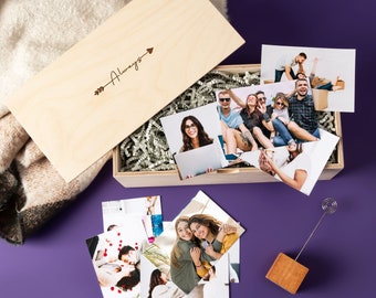 Benutzerdefinierte Holz Aufbewahrungsbox, personalisierte Foto Memory Box, große Erinnerungsbox als Erinnerungsgeschenk, Fotodruck, in liebevoller Erinnerung, erster Muttertag