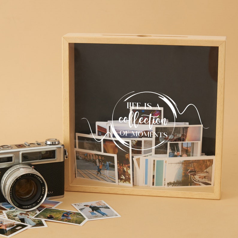 Große Erinnerungsbox aus Holz mit Fotos, 105 hochwertig gedruckte Fotos, Erinnerungsbox aus Holz, Hochzeitserinnerungsbox, Fotosammelbox Bild 9