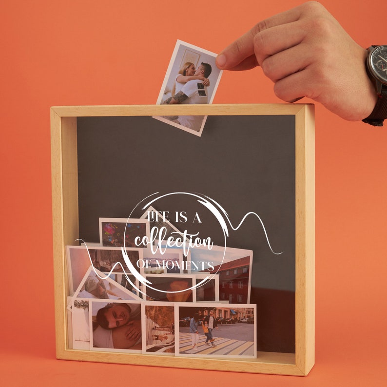 Große Erinnerungsbox aus Holz mit Fotos, 105 hochwertig gedruckte Fotos, Erinnerungsbox aus Holz, Hochzeitserinnerungsbox, Fotosammelbox Bild 4