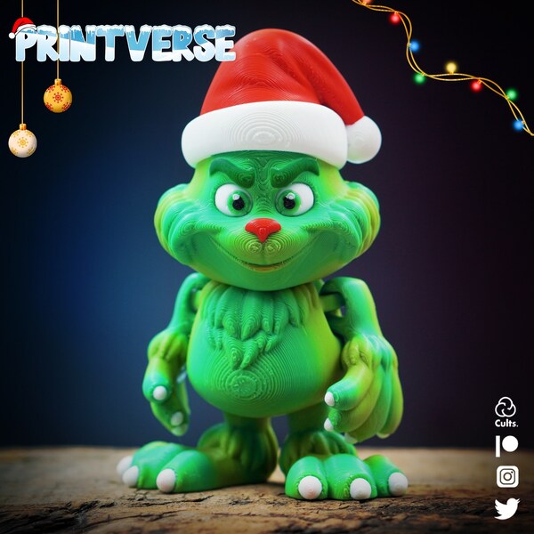 Grinch 3D Print Flexi Toy