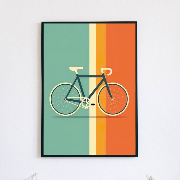 Vintage Bicycle Poster | Retro Bicycle Wall Art Print | Nostalgic Bike Illustration | Classic Cycling Decor | Antique Bike Wall Hanging
