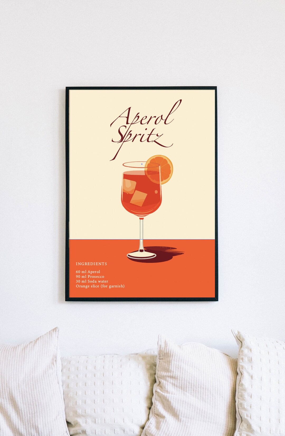 Aperol Spritz Recipe Retro Wall Art Poster Vintage Wall Hanging
