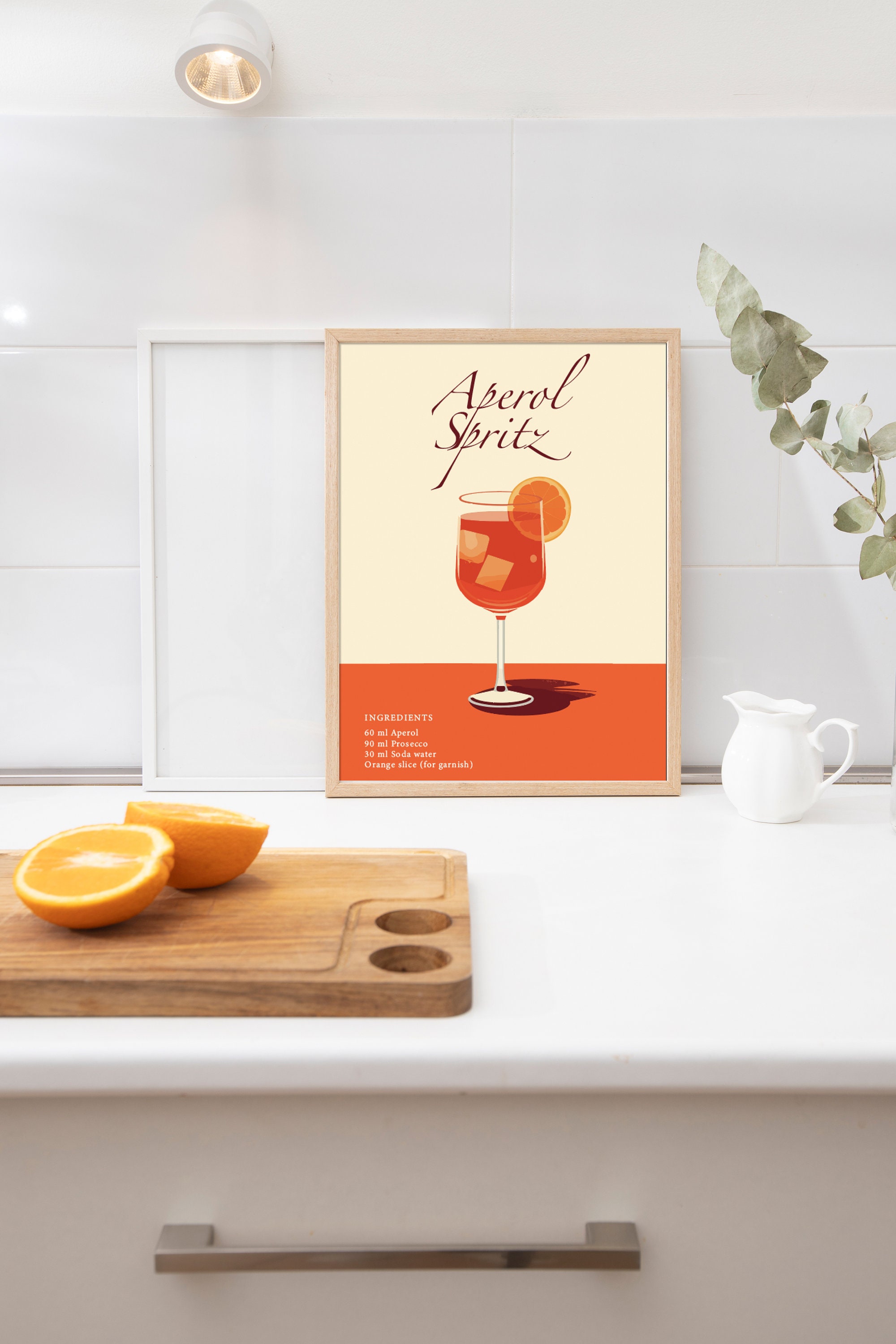 Aperol Spritz Recipe Retro Wall Art Poster Vintage Wall Hanging
