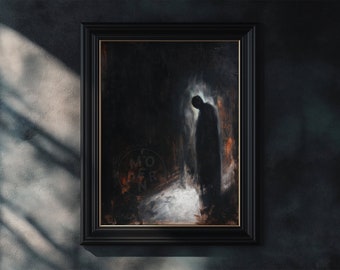 Dracula Vampire Art Print, Dark Gothic Wall Art, Lurking at Night, Vampire-Inspired, Dracula Wall Art, Gothic Poster Art, Bat Man, Fantasy