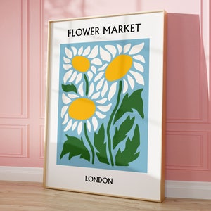 Flower Market London Print | London Art Poster Print | Botanical Wall Art | Floral Wall Art | Gallery Wall | Trendy Prints | Wall Decor