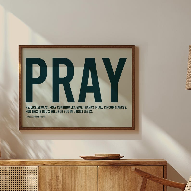 Pray - Wall Art Modern Christian Faith Poster Bible Verse Wall Art ...