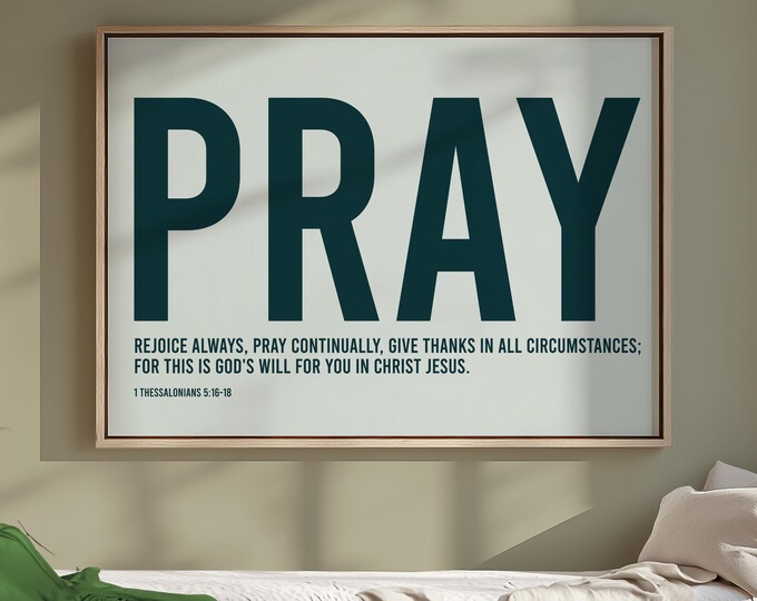 Pray - Wall Art Modern Christian Faith Poster Bible Verse Wall Art ...