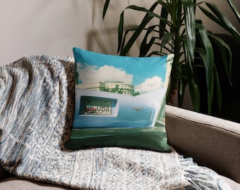 Pillow Blue Vintage Car
