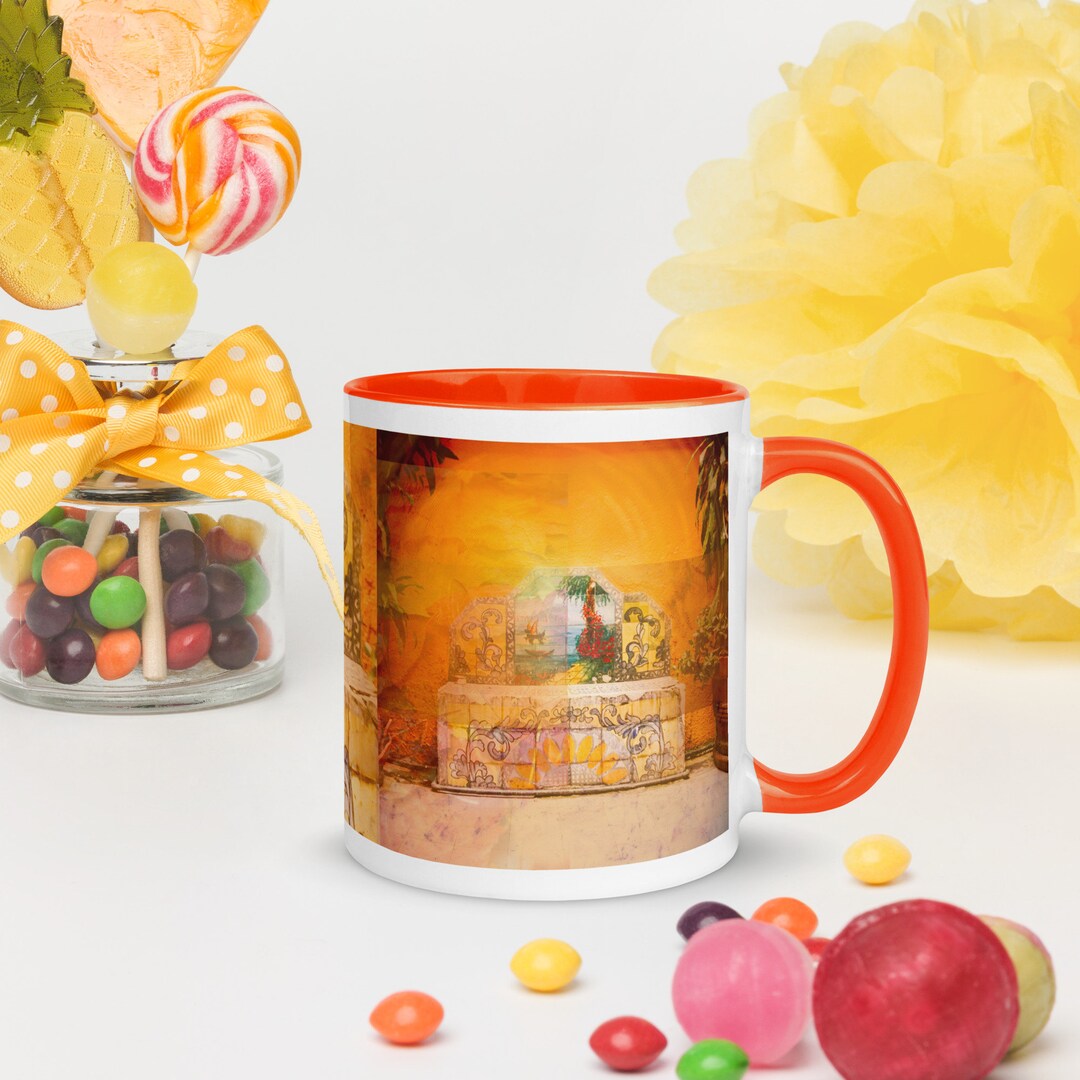 Mug Mexico City Bench in a Courtyard Orange - Etsy