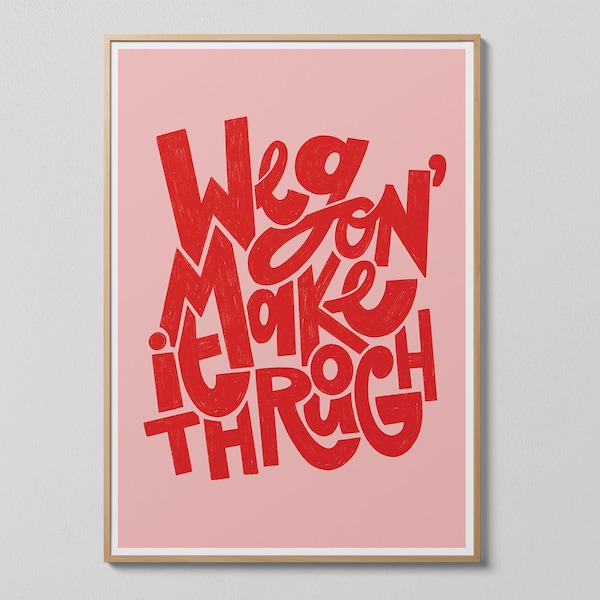 Fred Again — Carlos (Make It Thru) Print | Lyrics Print | Hand-drawn Typography | Typographic Music Print | Digital Download