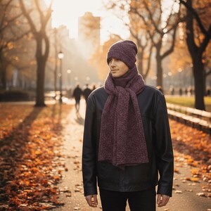 Scarf and Hat Mulberry - Alpaca Wool Long Scarves For Men