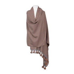 Shawl Light Brown - Extra large Sustainable and Fairtrade