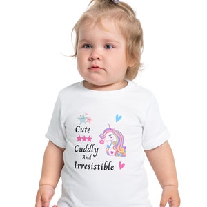 Cute Cuddly And Irresistible Baby T-Shirt | Short Sleeve Baby T-Shirt, Cute Baby Shirt, Baby Clothing, Baby Birthday gift