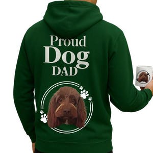 Proud Dog Dad Hoodie – Personalised Dog Photo Jumper – Custom Dog Lover Gift for Him