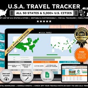 States Visited Google Sheets, USA Map, 50 states, Travel Bucket List, Places Visited Map, Travel Maps, USA Travel Map, Places To Visit
